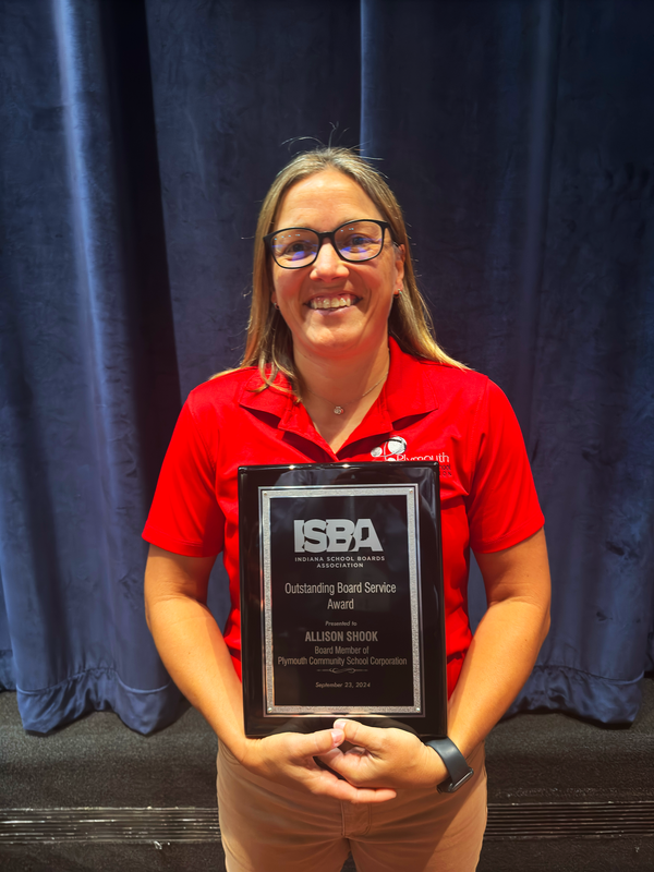 Allison Shook, Plymouth Community School Board, 2024 Outstanding Board Service Award recipient